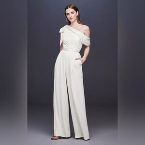 Elegant Off-Shoulder Cream Jumpsuit